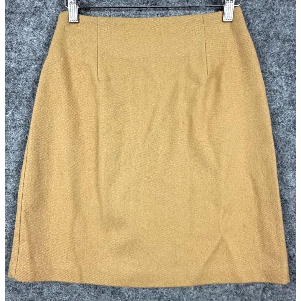Vintage Ilyse Hart Ltd Office‎ Skirt Womens 4 Camel Wool Neutral Capsule Basics